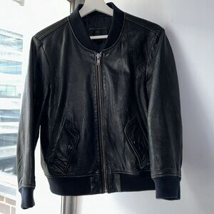 Marc by Marc Jacobs Leather Bomber Jacket
